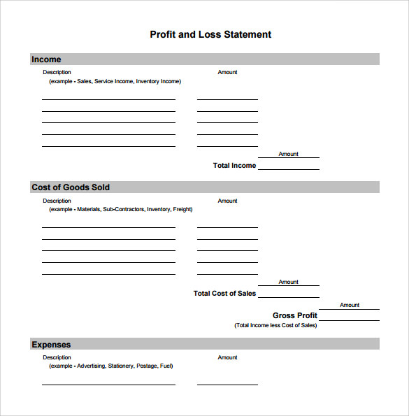 11+ Profit and Loss Statements   Free Templates | Free & Premium 